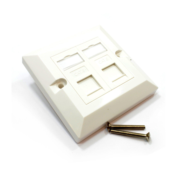 Avaya AVE-EFD02W-UK UK Type Dual Port Economy Faceplate with Shutter