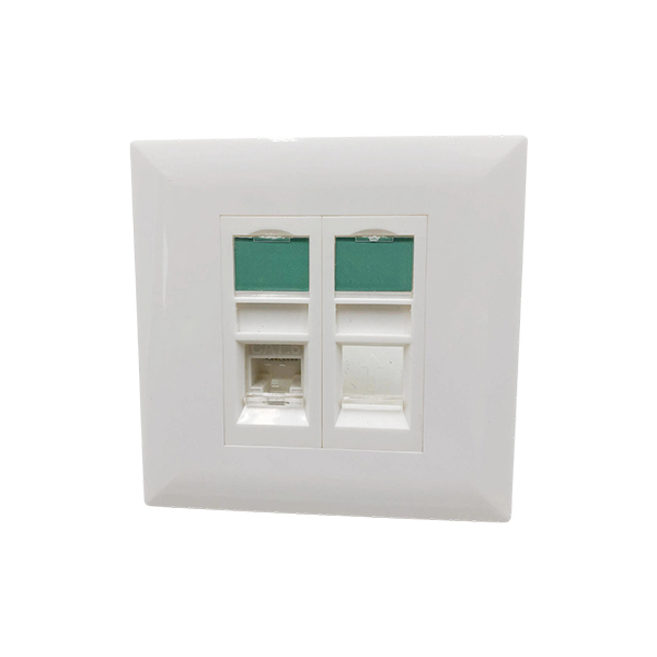 AVAYA - AVE-EFD02W-UK UK Type Dual Port Economy Faceplate with Shutter - Image 2