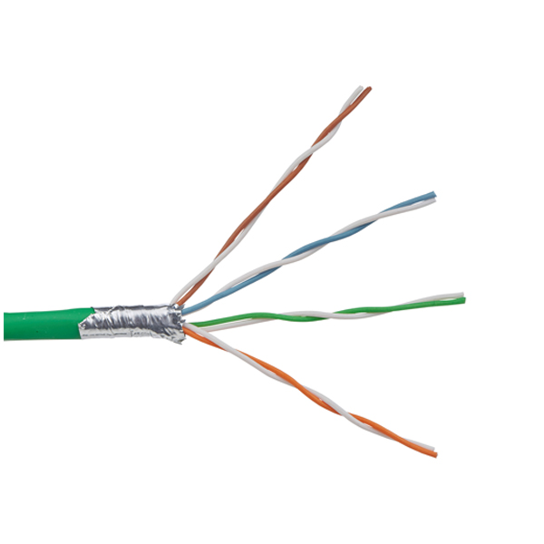 3M-CORNING Cat6A data cable with 4-pair 23 AWG U/FTP construction, designed for reliable high-speed network connectivity. It features a green LSZH jacket and is supplied on a 1000 m reel.